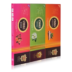 diviniti omg rose mogra sandalwood incense sticks incense sticks with natural ingredients amp fragrance soothing amp long-lasting aroma for daily puja prayer meditation yoga combo of 3