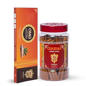 diviniti omg sandalwood incense sticks chandan dhoop sticks incense sticks amp dhoop with natural fragrance soothing amp long-lasting aroma for daily puja prayer meditation yoga combo of 2