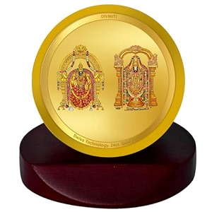 diviniti 24k gold plated religious car dashboard frame  premium god idol frame for car home mandir amp office table  spiritual gift decorative showpiece