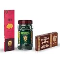 Diviniti Premium Rose Incense Sticks, Mogra Dhoop Cone, Premium Chandan Dhoop| Incense Sticks &amp; Dhoop with Natural Fragrance| Long-Lasting Aroma for Daily Puja, Prayer, Meditation, Yoga (Combo of 3)
