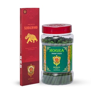 diviniti premium sandalwood incense sticks mogra dhoop sticks incense sticks amp dhoop with natural fragrance soothing amp long-lasting aroma for daily puja prayer meditation yoga combo of 2