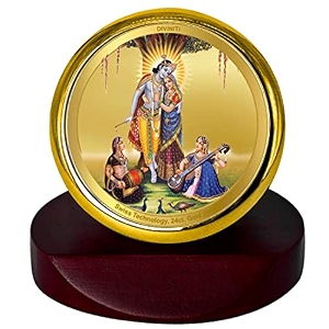 diviniti 24k gold plated religious car dashboard frame  premium god idol frame for car home mandir amp office table  spiritual gift decorative showpiece