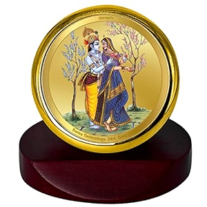 diviniti 24k gold plated religious car dashboard frame  premium god idol frame for car home mandir amp office table  spiritual gift decorative showpiece