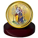 DIVINITI 24K Gold Plated Religious Car Dashboard Frame | Premium God Idol Frame for Car, Home Mandir &amp; Office Table | Spiritual Gift, Decorative Showpiece