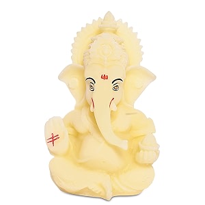 diviniti resin lord ganesha idol for car dashboard tabletopganesh statue for good luck and successganpati murti for home decor mandir office desk puja gift yellow 84x42cm religious