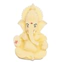 DIVINITI Resin Lord Ganesha Idol for Car Dashboard, Tabletop|Ganesh Statue for Good Luck and Success|Ganpati Murti for Home Decor Mandir, Office Desk Puja Gift Yellow (8.4x4.2cm), Religious