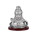 DIVINITI Shiva Idol for Home Decor Showpiece 999 Silver Plated Statue of Lord Shiva Blessings Shiv Ji Murti for Puja Room, Festival Gift Mahadev Figurine for Prosperity &amp; Good Luck (7.5 X 5.5 CM)
