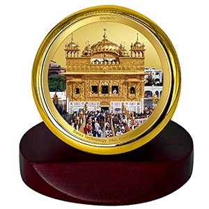 diviniti 24k gold plated religious car dashboard frame  premium god idol frame for car home mandir amp office table  spiritual gift decorative showpiece