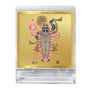 diviniti 24k gold plated religious car dashboard frame  premium god idol frame for car home mandir amp office table  spiritual gift decorative showpiece