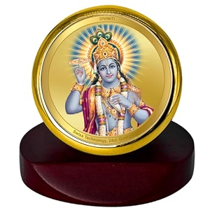 diviniti 24k gold plated religious car dashboard frame  premium god idol frame for car home mandir amp office table  spiritual gift decorative showpiece