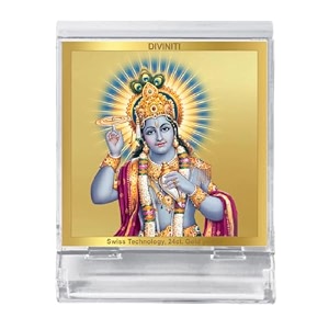 diviniti vishnu photo frame for car dashboard table decor acf 3a acrylic classic vishnu and 24k gold plated foil religious frame idol for pooja worship gifts items 58 cm x 48 cm