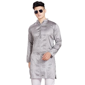 DIVISIVE Mens Jequard Embroidered Art Silk Slim