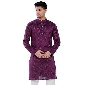 DIVISIVE Mens Jequard Embroidered Art Silk Slim