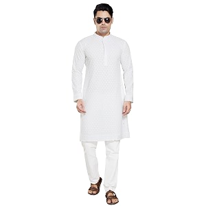 DIVISIVE Mens Sequince Embroidered Cotton Blend Slim