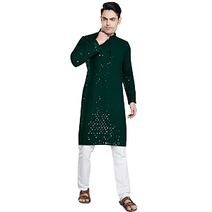 DIVISIVE Mens Sequince Embroidered Cotton Blend Slim