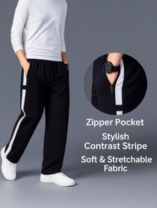 Divkush Striped Men Black Track Pants