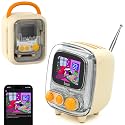 Divoom Tiivoo-2 Retro Bluetooth Speaker, FM Radio, Pixel Art Display, Cream