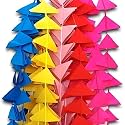 Divyakosh 10 Pcs Decorative Triangle Net Cloth Garlands 4Ft. Hanging for Mehndi, Haldi, Wedding, Party Decor/Backdrops, Home Decor, Color Theme Party, Festivals (Triangle Hanging,Multi), 23 CM