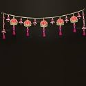 Divyakosh Artificial Flower Garland 4 Pcs, Toran for Main Door with Side Hanging | Size 5.5 Feet | Multipurpose Floral Wall/Door Hangings, Backdrop for Pooja Decoration