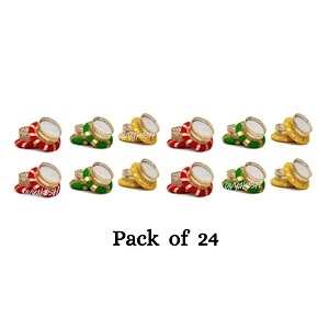 divyakosh tealight holder festive diya with artificial stones home decoration items-set of diya candles lightsdiyas for pujachristmas decorative gift wax lamp pooja festival 24