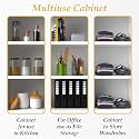 4 Door with Mid Shelf Cabinet Multipurpose Wall Mounted Cabinet | Storage for Kitchen, Bedroom, Bathroom, Bedroom, Office &amp; Living Room | Color-Grey | Size-180 x 30 x 60 Cm