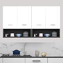 4 Door Multipurpose Wall Mounted Cabinet with Open Shelf | Storage for Kitchen, Bathroom, Office &amp; Living Room | Assembly-DIY Do-It-Yourself | Color-Grey &amp; White | Size-120x30x60