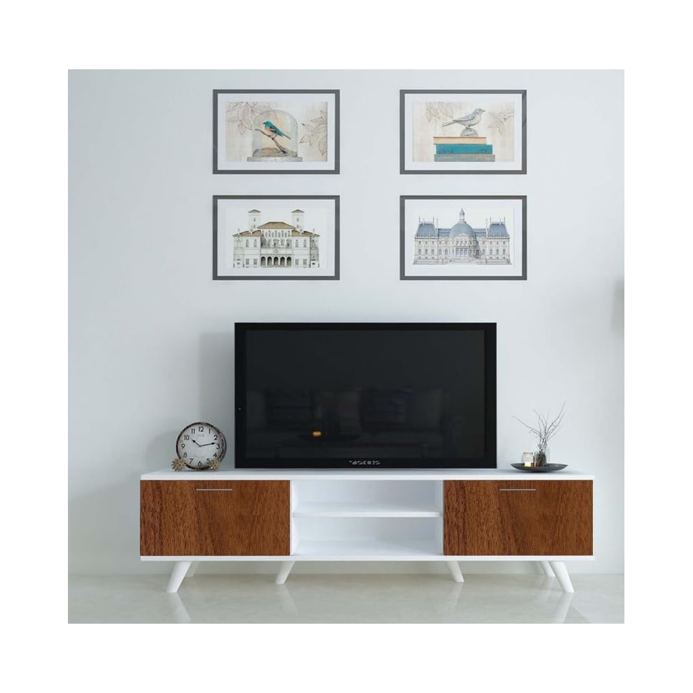 DIVYSA Compact TV Unit Only, TV Cabinet, TV Stand for Living Room ...