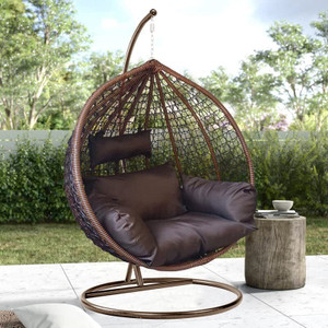 divysa outdoor furniture single seater swing chair with stand  cushion iron hammock