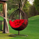 Divysa Outdoor Furniture Single Seater Swing Chair with Stand & Cushion Iron Hammock (Brown, Red, Pack of 3, DIY(Do-It-Yourself))