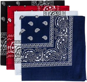 divysimar black red white and dark blue paisley 20inchesx20inches cotton handkerchief black red white and dark blue handkerchief