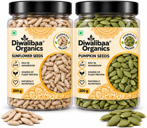 diwalibaa organics ps-combo-400g assorted seeds  nuts 2 x 100 g