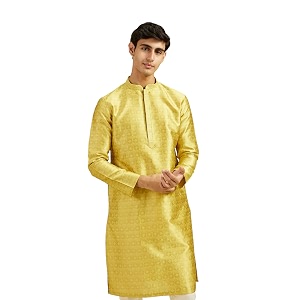 DIWAS BY MANYAVAR Mens Art Silk Self