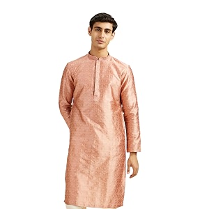 DIWAS BY MANYAVAR Mens Art Silk Self