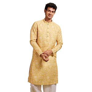 DIWAS BY MANYAVAR Mens Cotton Blend Printed