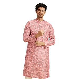 DIWAS BY MANYAVAR Mens Cotton Blend Printed