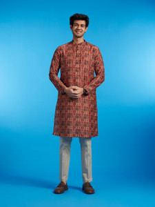 DIWAS by Manyavar Men Printed Straight Kurta