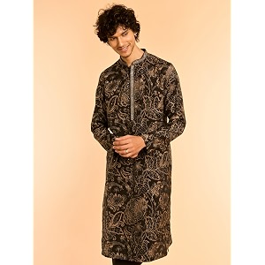 DIWAS BY MANYAVAR Mens Printed Golden