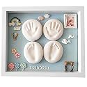 DIY Handprint Footprint Memories Frame with LED Lights | Baby Shower Frame for Mom to Be | New Parents Gift | Newborn Keepsake Photo Frame Kit (Light Green)