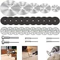 DIY Craft Cutting Wheel Set for Dremel Rotary Tool, HSS Circular Saw Blades, Resin, 545 Diamond Cutting Wheel, Discs with 1/8" Shank for Wood Glass Plastic Stone Metal (Kits, 2)