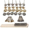DIY Crafts No # 1, Pack of 36 Pcs, 36Pcs Brass Steel Wire Brush Set, Wire Wheel Brush Set, Buffing polishing Brushes Set, 1/8 (3mm) Shank, Accessories Kit for Dremel R(Design No # 1, Pack of 36 Pcs)