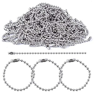 diy crafts 10 pcs pack silver goldensilver color ball chains long bead connector clasp tag keychain key rings diameter 10 pcs pack silver
