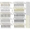 DIY Crafts 100 Grm Earring Hooks, Black, 1000+ Jump Rings &amp; 24 Pcs Hypoallergenic Earring Hooks, 4mm - 10mm for Jewelry Making Key Rings Necklace Repa (100 Grm Earring Hooks, Black)