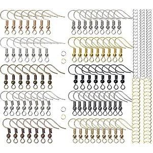 diy crafts 100 grm silver 1000 jump rings amp 24 pcs hypoallergenic earring hooks 4mm - 10mm for jewelry making key rings necklace repair making har 100 grm silver