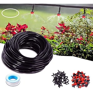 diy crafts 10mtr pipe ttee red sprinkler drip irrigation kit for home garden patio misting micro flow drip irrigation misting cooling system mist nozzle sprinkler dripper 10x head