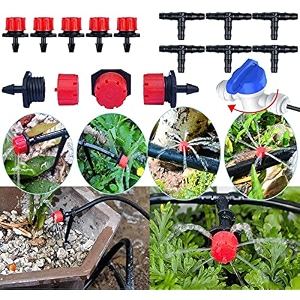 diy crafts 10x head drip kit 10mtr pipe ttee red black sprinkler drip irrigation kit for home garden patio misting micro flow drip irrigation misting cooling system nozz 10x head drip kit