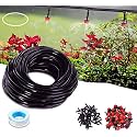 DIY Crafts 10mtr Pipe +T/Tee Red Sprinkler Drip Irrigation Kit for Home Garden Patio Misting Micro Flow Drip Irrigation Misting Cooling System Mist Nozzle Sprinkler Dripper (10x, Head)