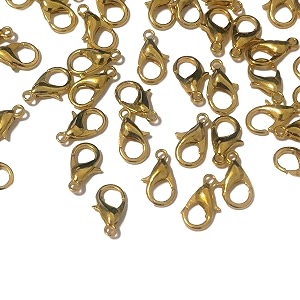 diy crafts 13198 100 lobster claw clasps 12x7mm color diy jewelry findings - gold