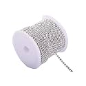 Diy Crafts 13474 20 Yards Crystal Rhinestone Close Chain Trimming Claw Chain, Crystal Beads Silver 20 Yards, #2, Pack of 20 Yards (Multicolor)