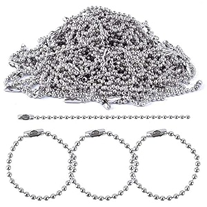 diy crafts 17894 gold color ball chains long bead connector clasp tag keychain key rings diameter gold pack of 5 silver