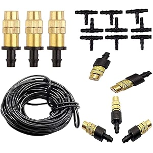 diy crafts 18 pcs sprayer mist kit included pipe  faucet connector  accessory copper misting fog cooling nozzles atomizing s18 pcs sprayer mist kit included pipe  faucet connector  accessory
